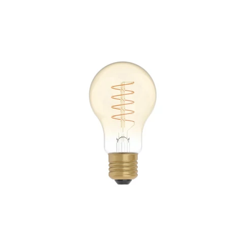 LED Golden Light Bulb Carbon Line Curved Spiral Filament Drop A60 4W 250Lm E27 1800K Dimmable - C03